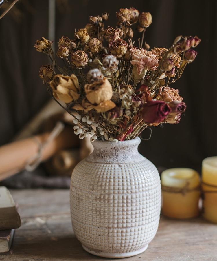Textured White Jar Vase