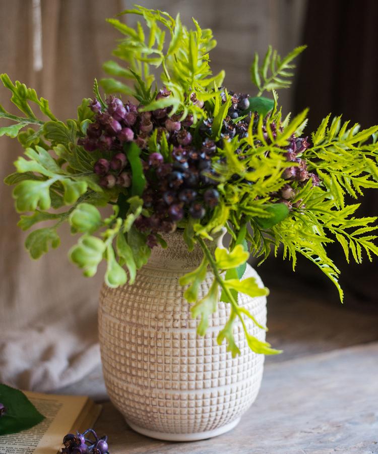 Textured White Jar Vase