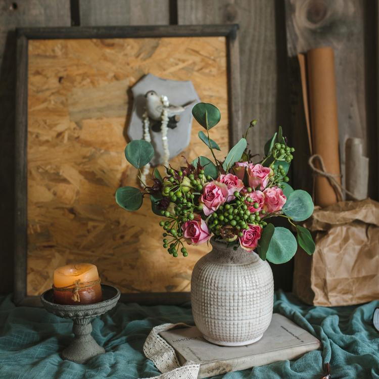 Textured White Jar Vase