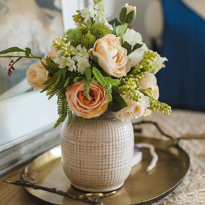 Textured White Jar Vase