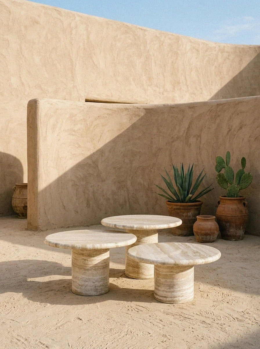Valencia Travertine Coffee Table Set