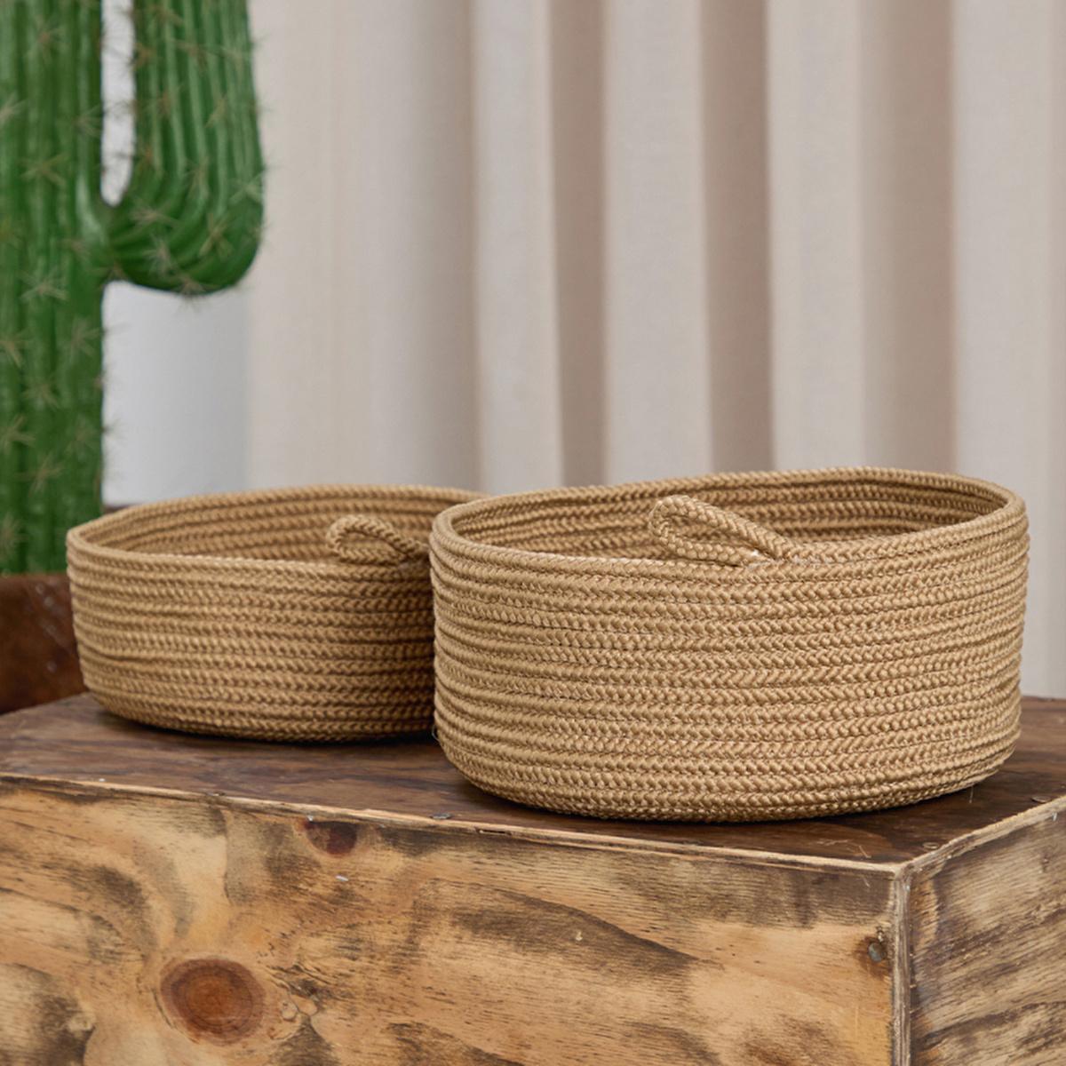 Natural Jute Storage Baskets, Set of 2